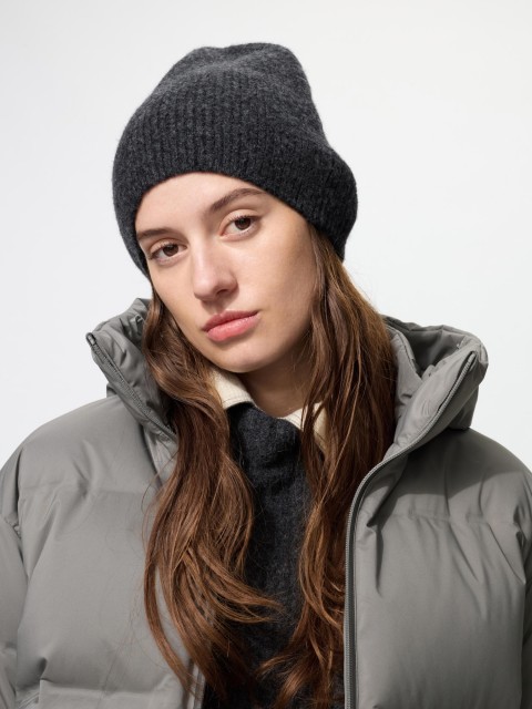 Uniqlo Вязаная шапочка из пряжи  СЕРЫЙ