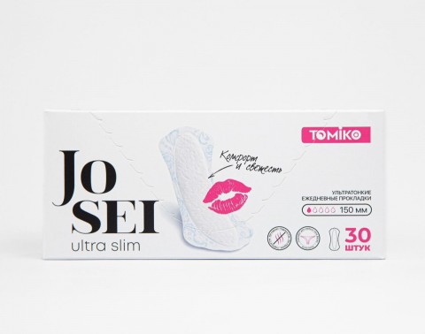Ультратонкие ежедневные женские прокладки JOSEI ULTRA SLIM (150 мм/1 капля)
