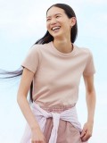 Uniqlo Женская футболка футболка хлопок 12 розовый  XXL