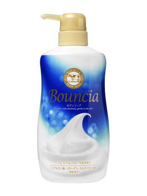 Жидкое увлажняющее мыло для тела "Взбитые сливки" с гиалуроновой кислотой и коллагеном COW BRAND "Bouncia" аромат свежести