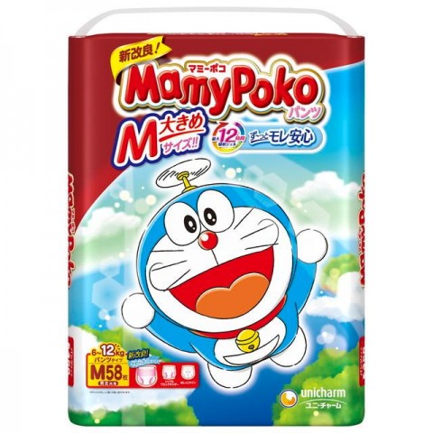 Трусики-подгузники MamyPoko для детей 6-12 кг (M 58 шт)