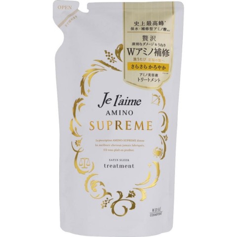 Kose Je l'aime Amino Supreme Satin Sleek Treatment  Восстанавливающий и смягчающий бальзам-уход, запасной блок, 350гр