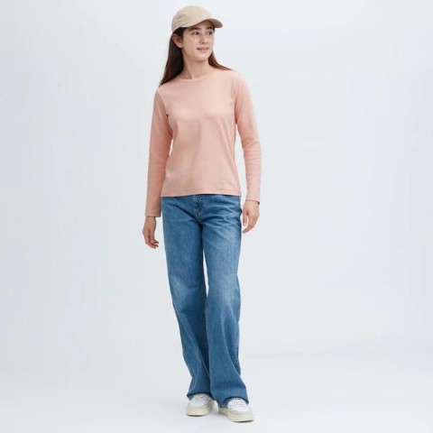 Uniqlo Женская футболка с длинными рукавами розовый размер ХХL