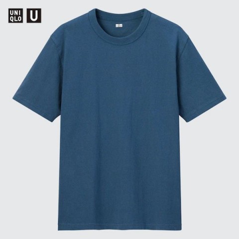Uniqlo Мужская футболка с круглым вырезом темно-синий размер L