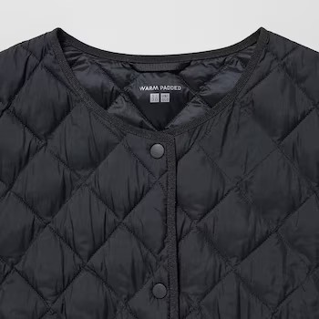 Uniqlo Женская теплая стеганая куртка, черный, размер XL