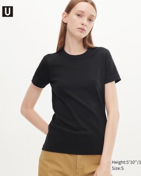 Uniqlo Женская футболка с круглым вырезом черный М
