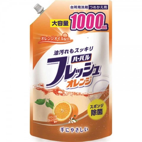 Mitsuei Средство для мытья посуды, овощей и фруктов с ароматом апельсина,  (мягкая упаковка)