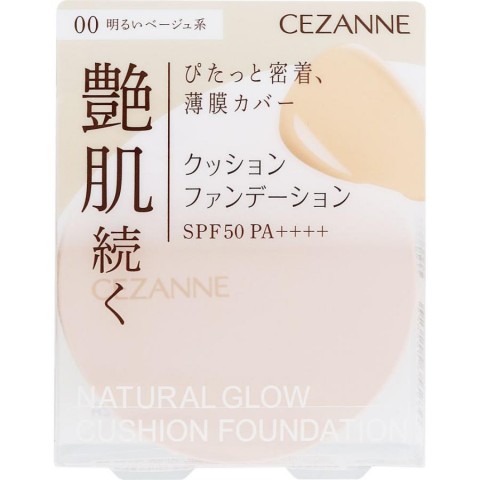 Cezanne Тональный кушон с SPF50 + PA ++++, тон 00 светлый, скрывает недостатки , поры и неравномерный цвет и плотно прилегает к коже, предотвращая соскальзывание макияжа, 11гр