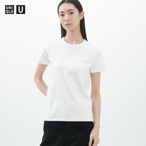 Uniqlo Женская футболка с круглым вырезом белый 3ХL