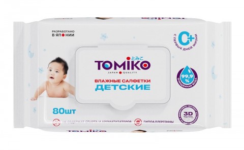 TomiKo Детские влажные салфетки, 80 шт