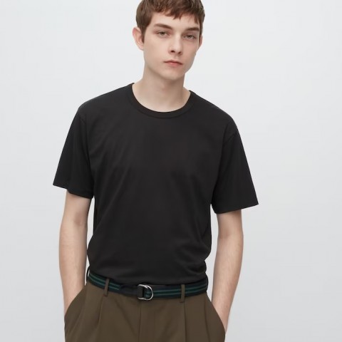 Uniqlo Хлопковая футболка с круглым вырезом AIRism, белый, размер XL