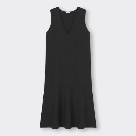 GU Трикотажное платье-джемпер с силуэтом «русалка», черный, размер М