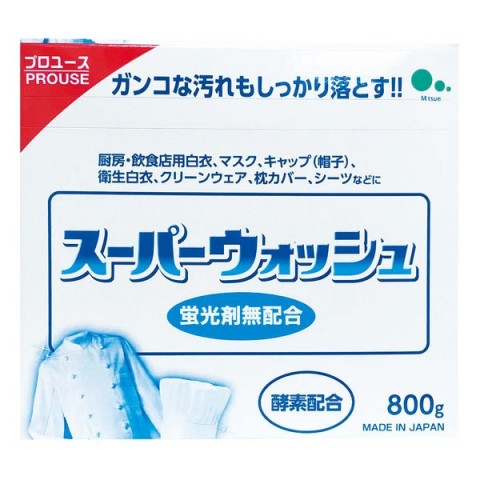 Mitsuei Super Wash,Мощный стиральный порошок с ферментами для стирки белого белья, 800 г