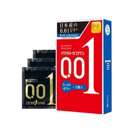 Японские полиуретановые презервативы 0.01 мм. Okamoto Zero One, 3 шт