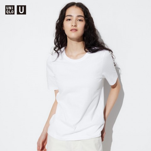 Uniqlo Женская футболка Supima из хлопка белый XXL
