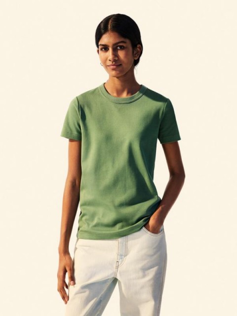 Uniqlo Женская футболка футболка хлопок 52 зеленый М