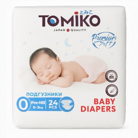 TomiKo Подгузники Premium Soft Pre-NB (0-3 кг), 24 шт