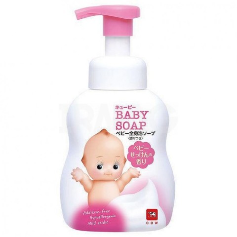 COW BRAND "Kewpie" Детская мыло-пенка "2 в 1" для мытья волос и тела с нежным ароматом детского мыла