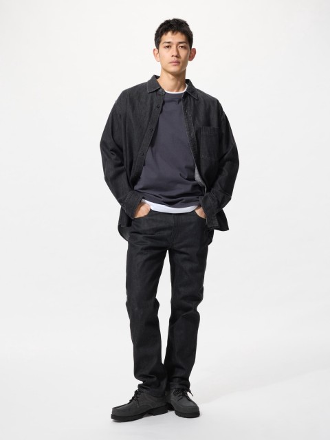 Uniqlo Муж. брюки Regular Fit ЧЕРНЫЙ 29