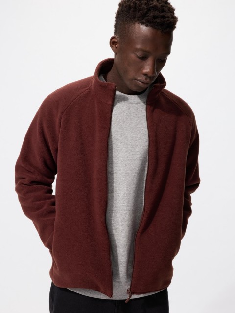 Uniqlo флисовая  рубашка  ВИНО L