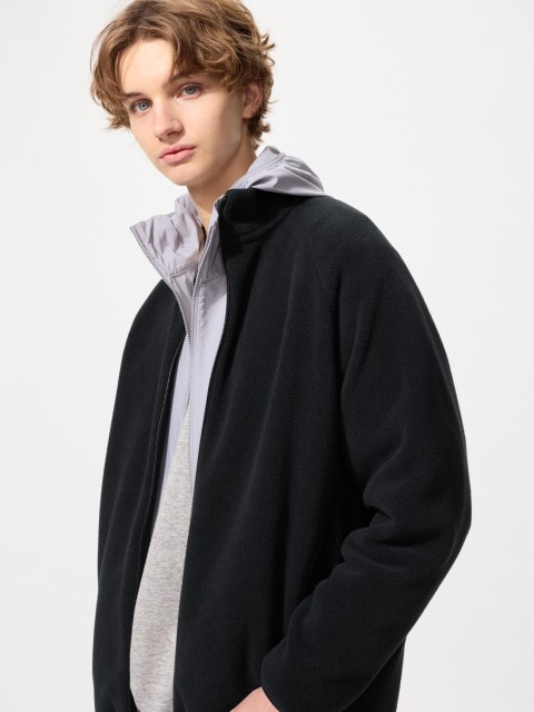 Uniqlo флисовая  рубашка ЧЕРНЫЙ XL