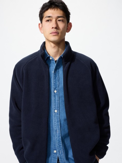 Uniqlo Уни флисовая куртка на молнии 69 ТЕМНО-СИНИЙ M