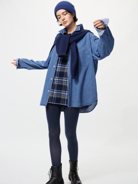 Uniqlo Компрессионные колготки Heattech СИНИЙ L