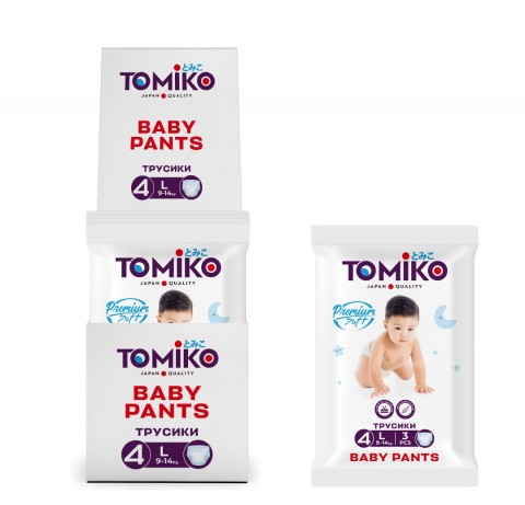 TomiKo Подгузники-трусики Premium Soft L (9-14 кг)  3шт