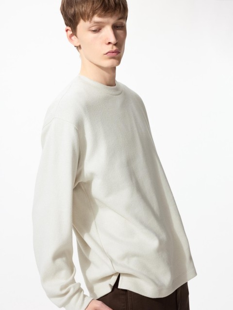 Uniqlo трикотаж флисовая кофта 01 БЕЛЫЙ XL