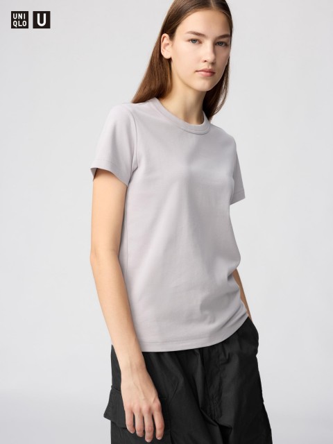 Uniqlo Женская Футболка с круглым вырезом  фиолетовый 3XL