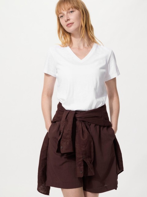 Uniqlo Женский футболка с V-вырезом БЕЛЫЙ L