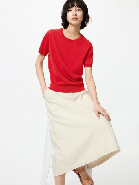 Uniglo Женская кофта защита от ультрафиолета КРАСНЫЙ М