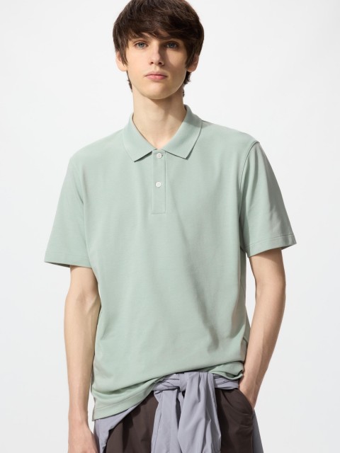 Uniqlo Поло-рубашка AIRism УНИ 53 ЗЕЛЕНЫЙ L