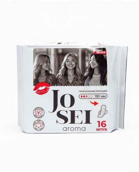 Ежедневные женские прокладки JOSEI AROMA (180 мм/3 капли), Удлиненные, с крылышками